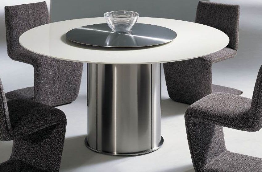 幾何美居 現(xiàn)代北歐風格天然大理石可旋轉餐廳用餐桌